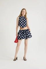 Navy Polka Dots